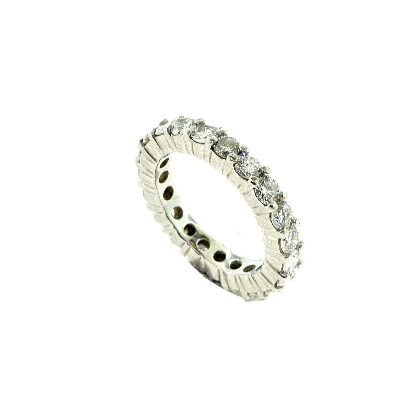 Round Cut Round Brilliant Cut Full Diamond Eternity in Platinum Ring For Sale
