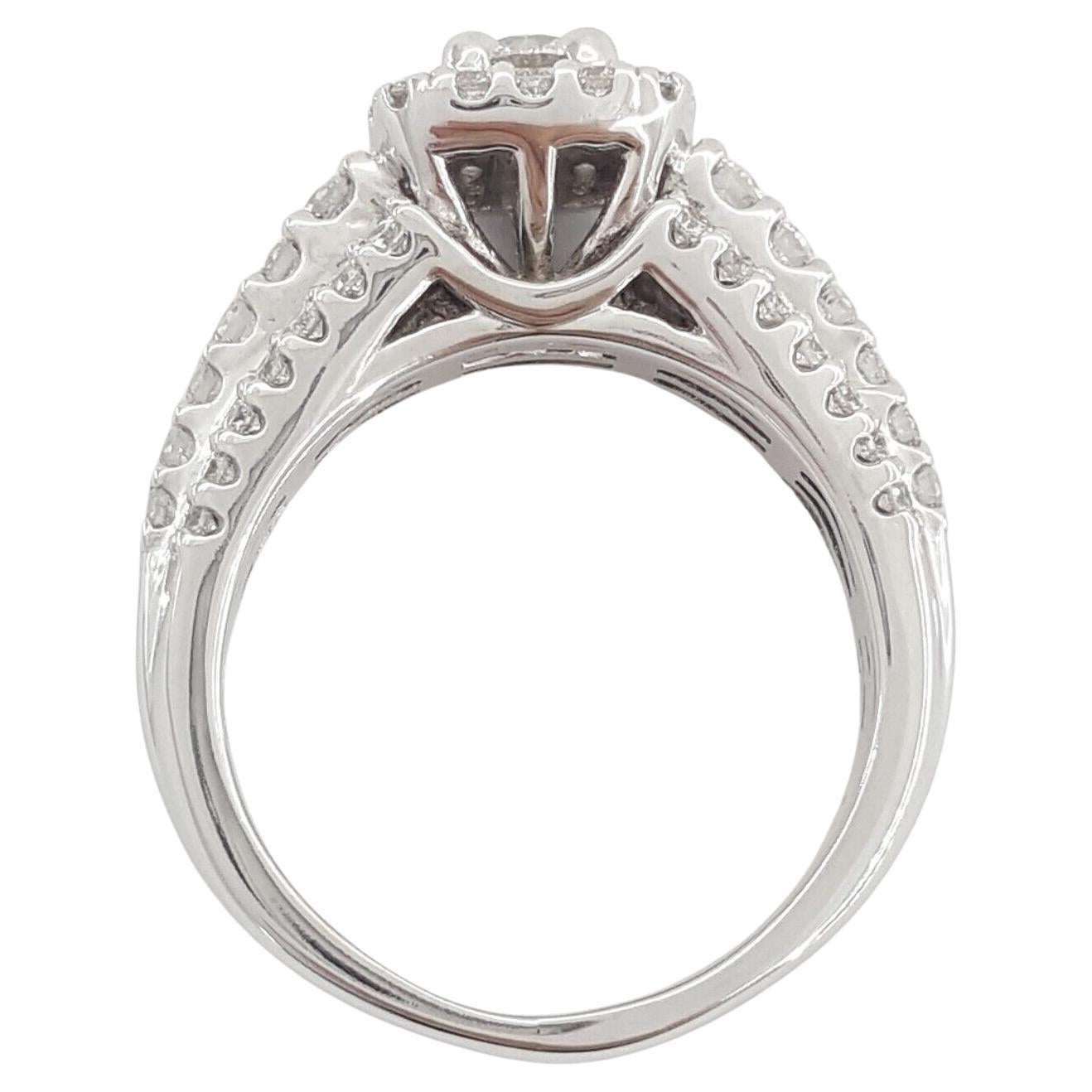 Round Brilliant Cut Diamond Halo 14k White Gold Engagement Ring. 



The ring weighs 5.3 grams, size 5.25, the center stone is a Natural ~0.33 ct Round Brilliant Cut diamond, G-H in color, VS2-SI1 in clarity