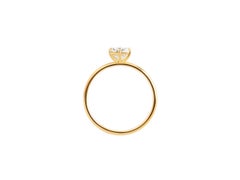 Round brilliant cut moissanite 14k gold ring
