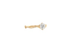 Round brilliant cut moissanite  14k gold ring