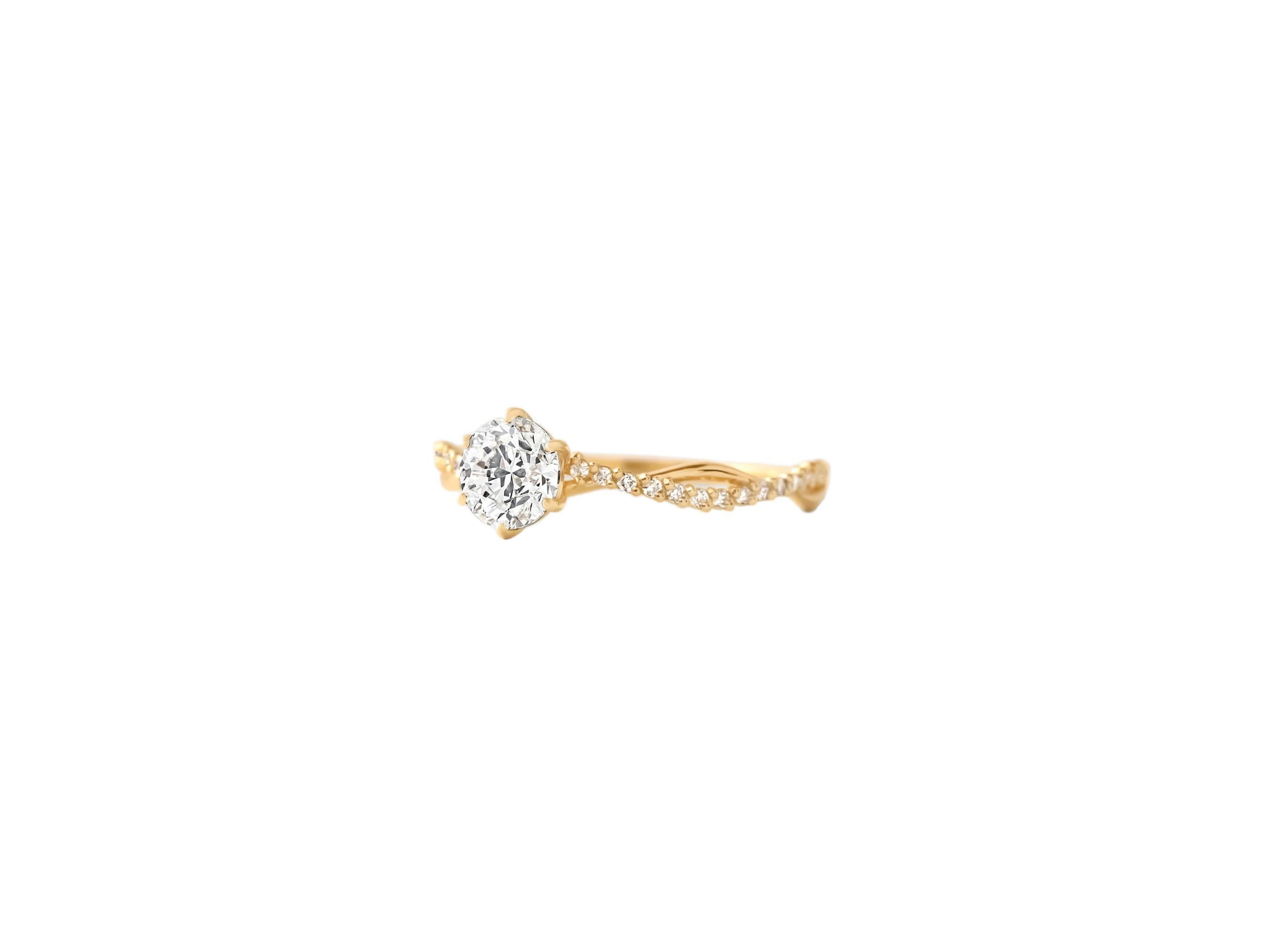 For Sale:  Round brilliant cut moissanite  14k gold ring. 4