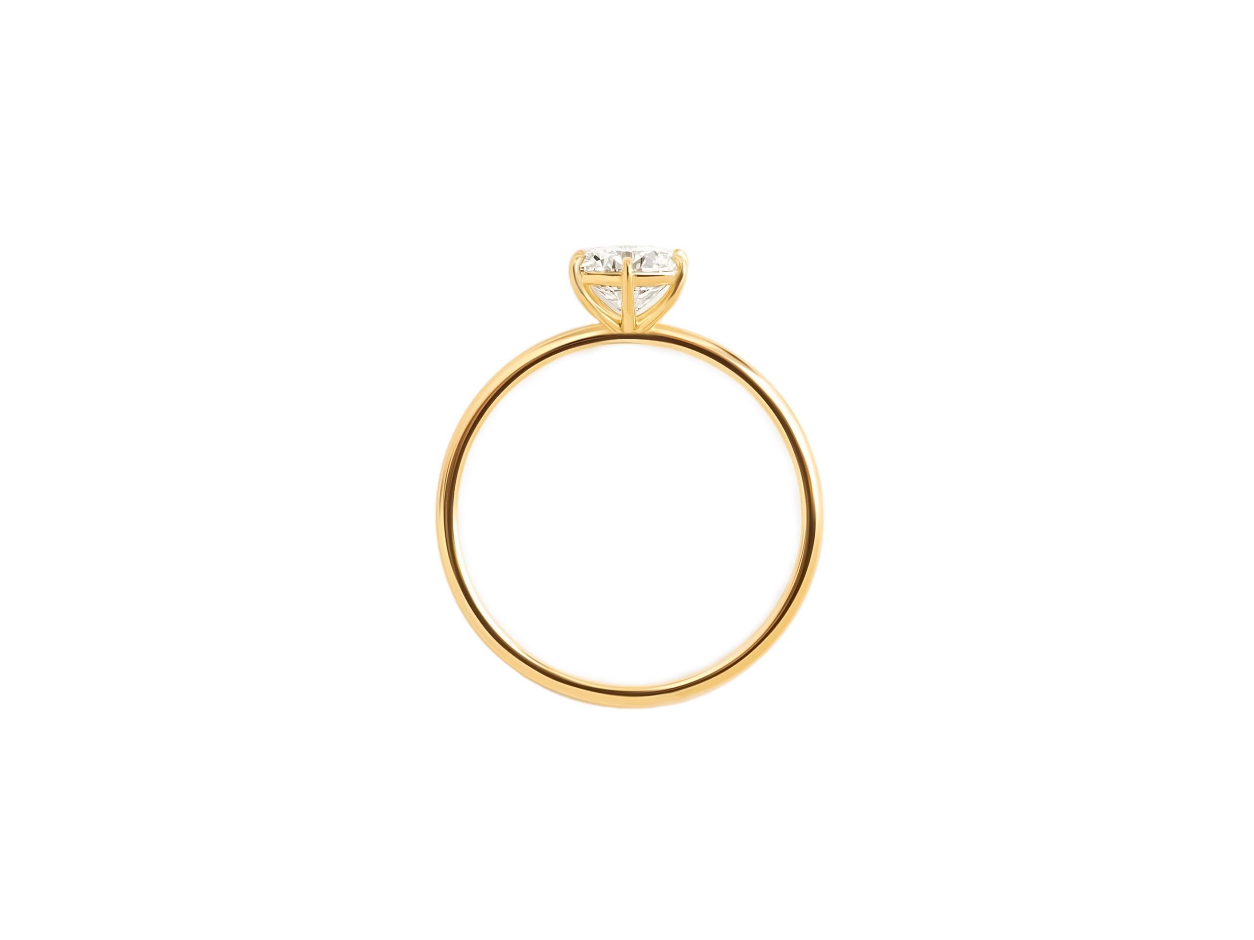 For Sale:  Round brilliant cut moissanite 14k gold ring. 4