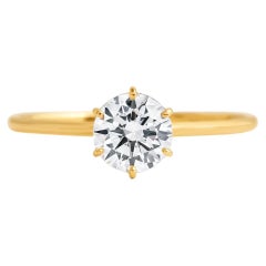 Used Round brilliant cut moissanite  14k gold ring