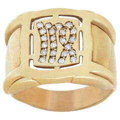 Round Brilliant Cut Pave Diamonds Ring Set 18k Yellow Gold Ring