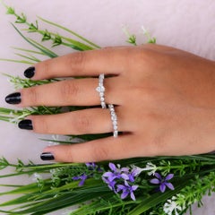 Round Brilliant Cut SI/H 1.86Ct Diamond Stackable Band Ring Fine 14k White Gold