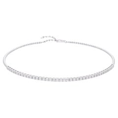 Collar Gargantilla Diamante Natural Corte Brillante Redondo SI/H 3.30Ct Oro Blanco 18k