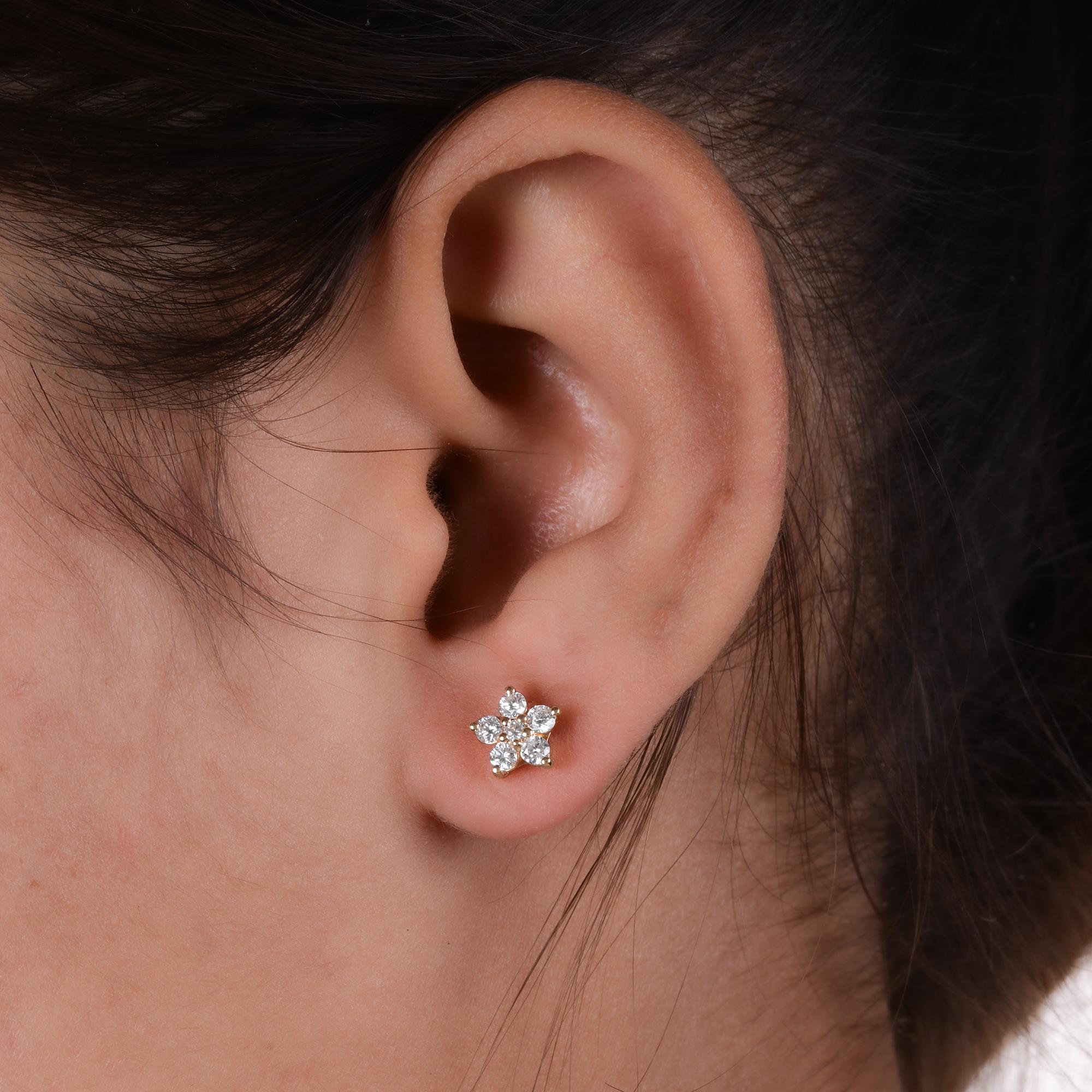 Embrace timeless elegance with our natural diamond stud earrings crafted in solid 14K gold the perfect blend of sophistication, purity, and lasting value. Each earring features handpicked, certified natural diamonds, expertly set to radiate