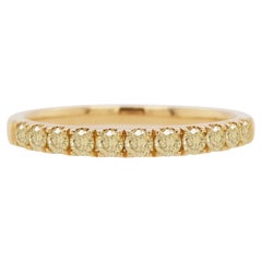 Round Brilliant Cut Yellow Diamond Band Ring made in 18K Gold