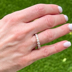 Round Brilliant Diamond 14 Karat Rose Gold Wedding Band Ring Shane Co.
