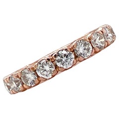 Round Brilliant Diamond 14 Karat Rose Gold Wedding Band Ring Shane Co.