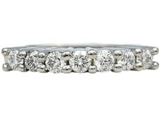 Round Brilliant Diamond 7 Stone Semi Eternity Band Ring in Platinum