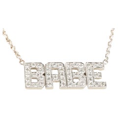 Collana Babe con diamanti tondi e brillanti in oro bianco 14 carati