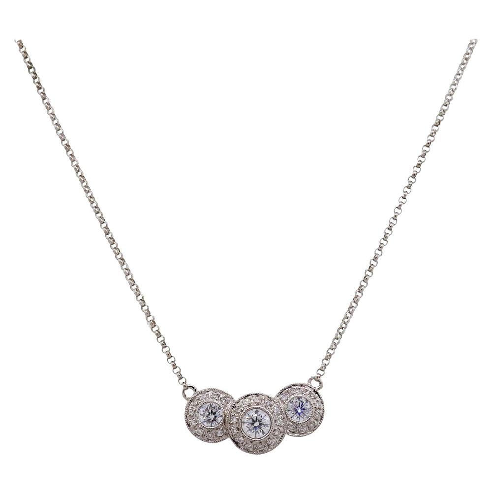 Round Brilliant Diamond Bezel Set Pendant Necklace