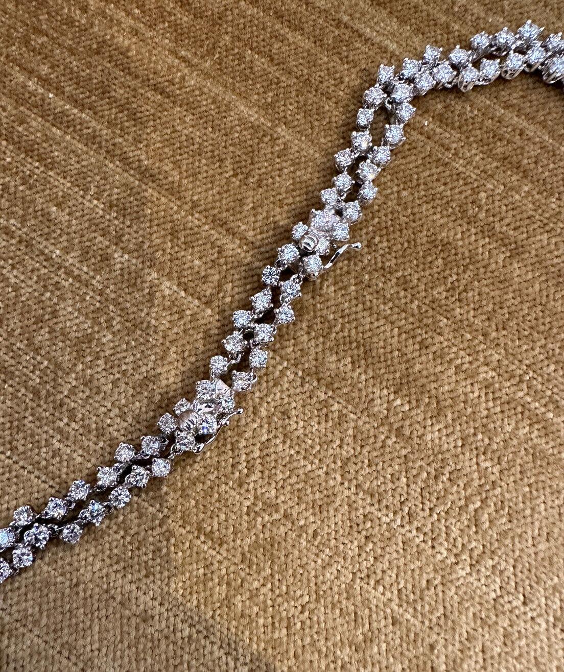 Rundes Brillant-Diamant-Lätzchen-Halsband 25,00 cttw in 18k Weißgold im Zustand „Hervorragend“ im Angebot in La Jolla, CA