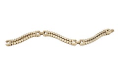 Round Diamond Double Strand Bubble Link Bracelet in 14 Karat Yellow Gold