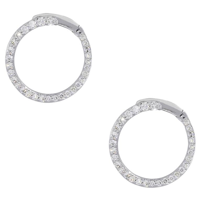 Round Brilliant Diamond Circle Earrings