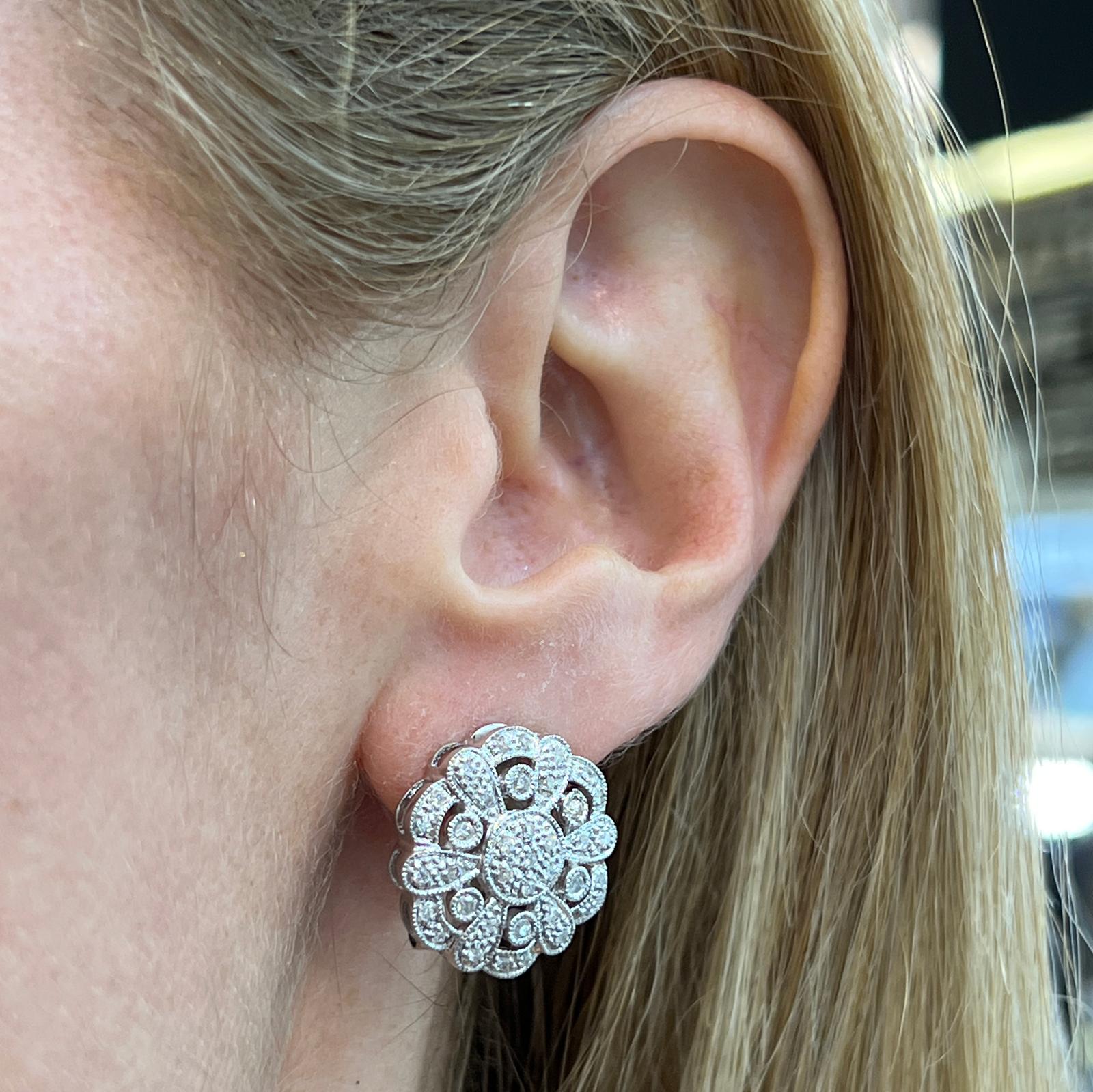 diamond stud leverback earrings