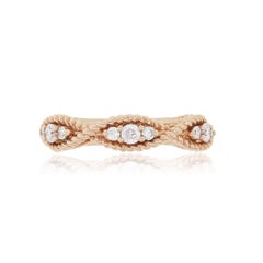 Round Brilliant Diamond Crescent Style Ring