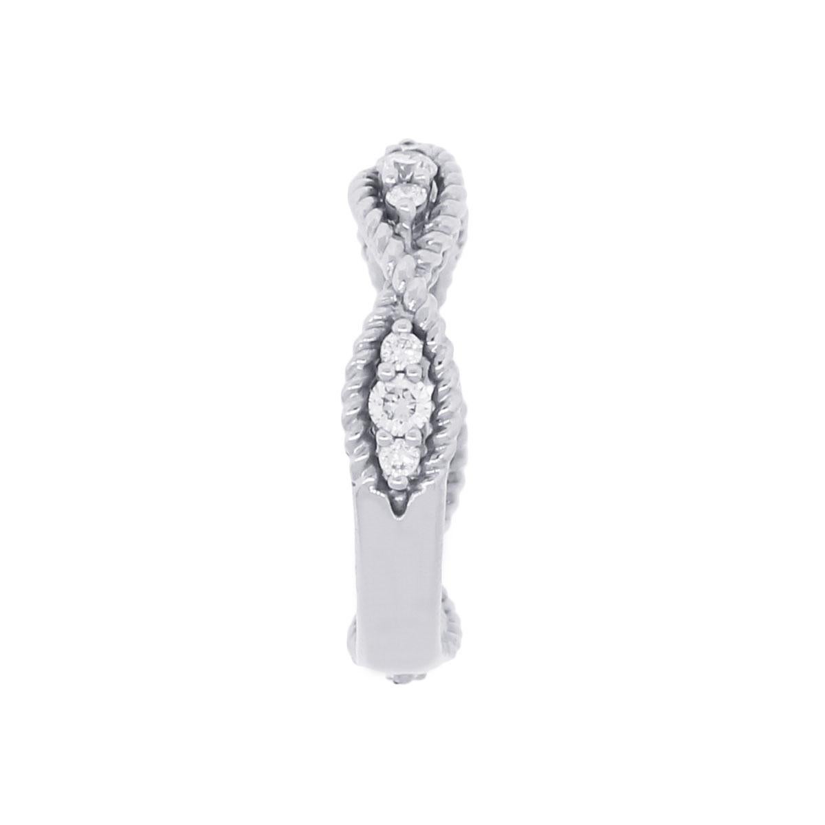 Bague de style croissant de diamants ronds et brillants Pour femmes en vente