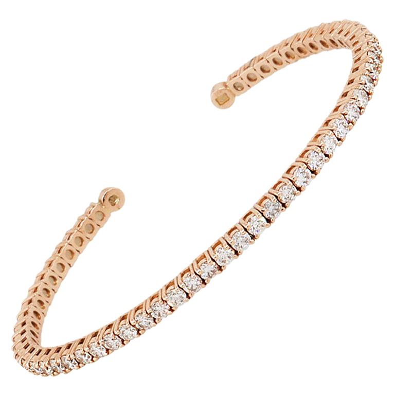 Incredible Emerald Cut Diamond Gold Cuff Bracelet For Sale at 1stDibs