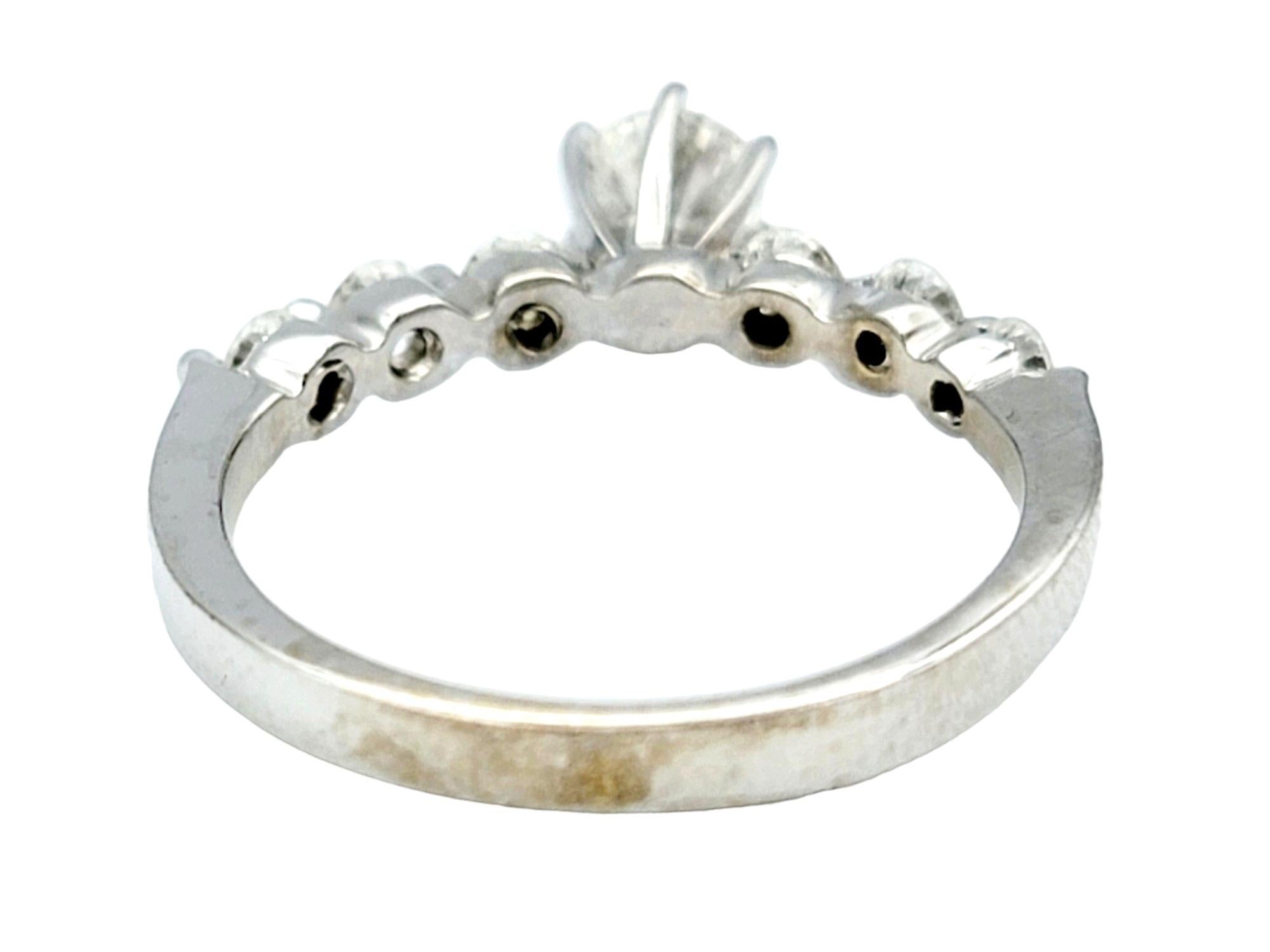 Women's Round Brilliant Diamond Engagement Ring Set in 14 Karat White Gold, E-F / VS1 For Sale