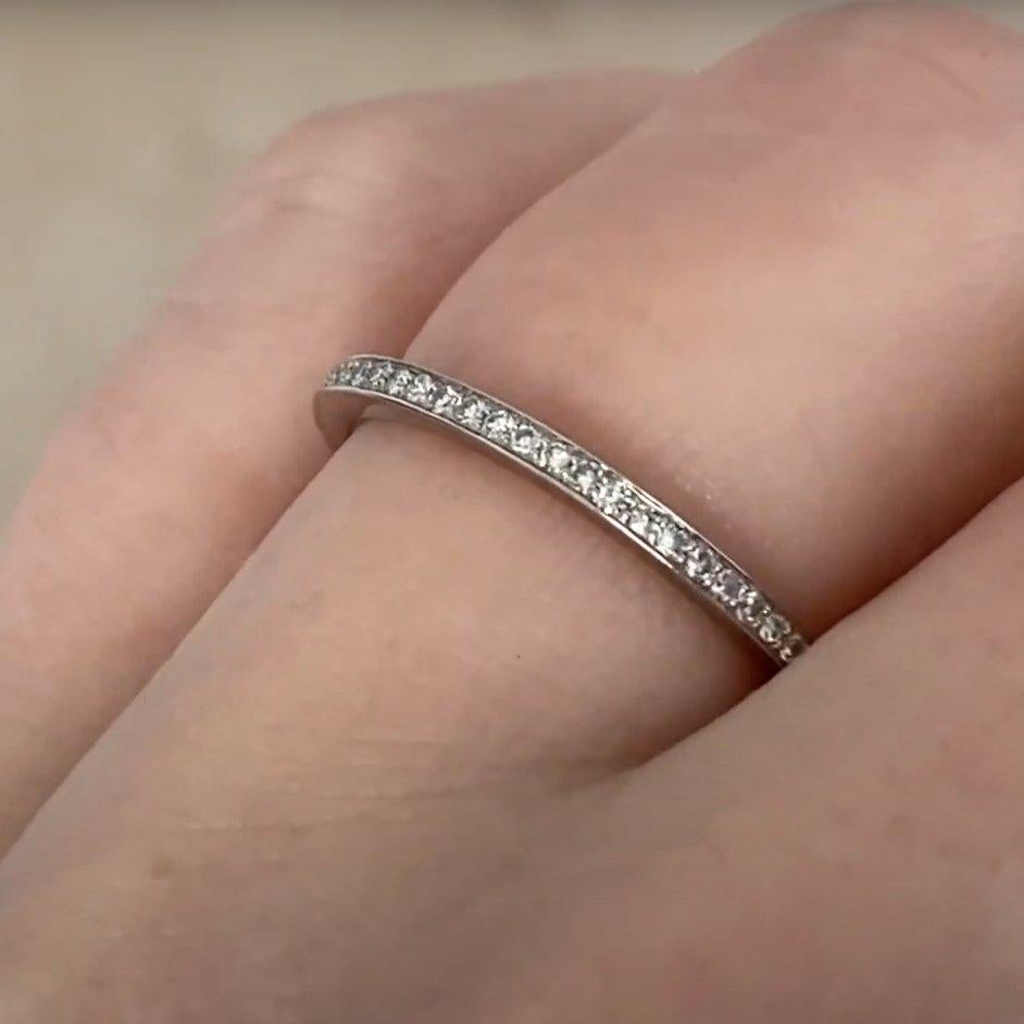 Anneau d'éternité en platine avec diamants ronds et brillants (environ 0,2 carat) Unisexe en vente