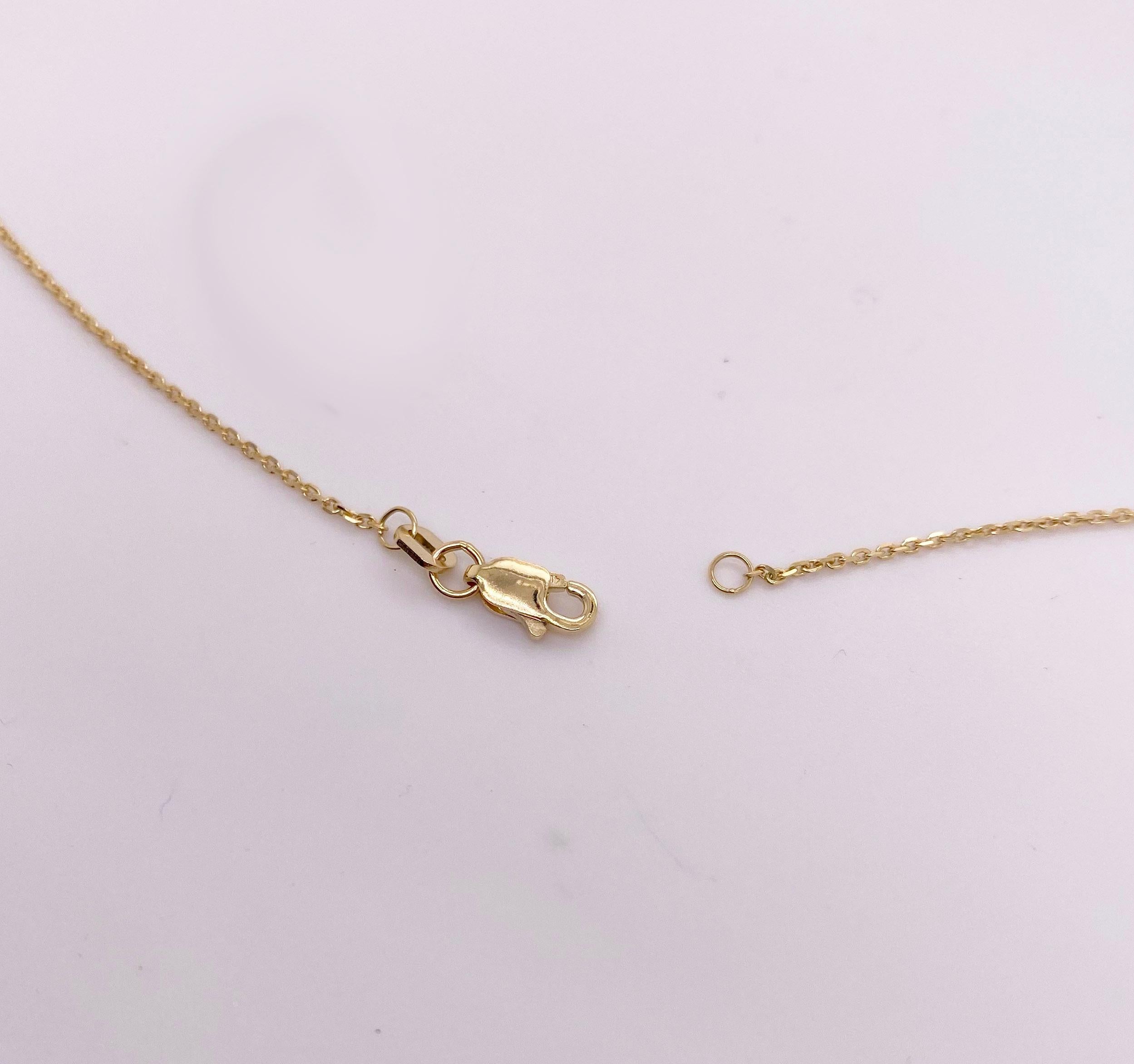 Runder Brillant-Diamant & Goldscheiben-Anhänger 14k Gold Gravur-Halskette (Moderne) im Angebot