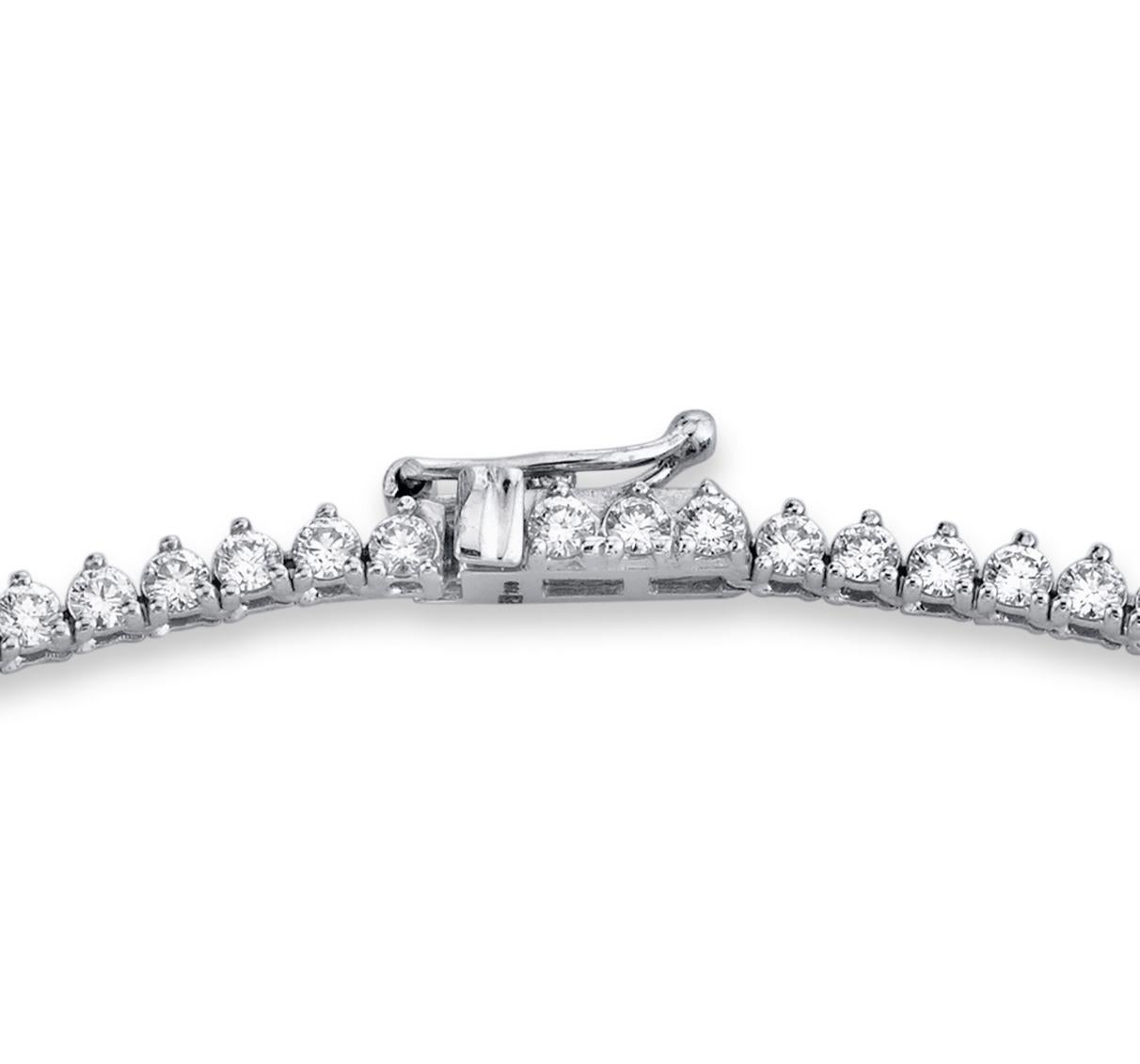 Taille ronde Collier Riviera à diamants ronds et brillants gradués en vente