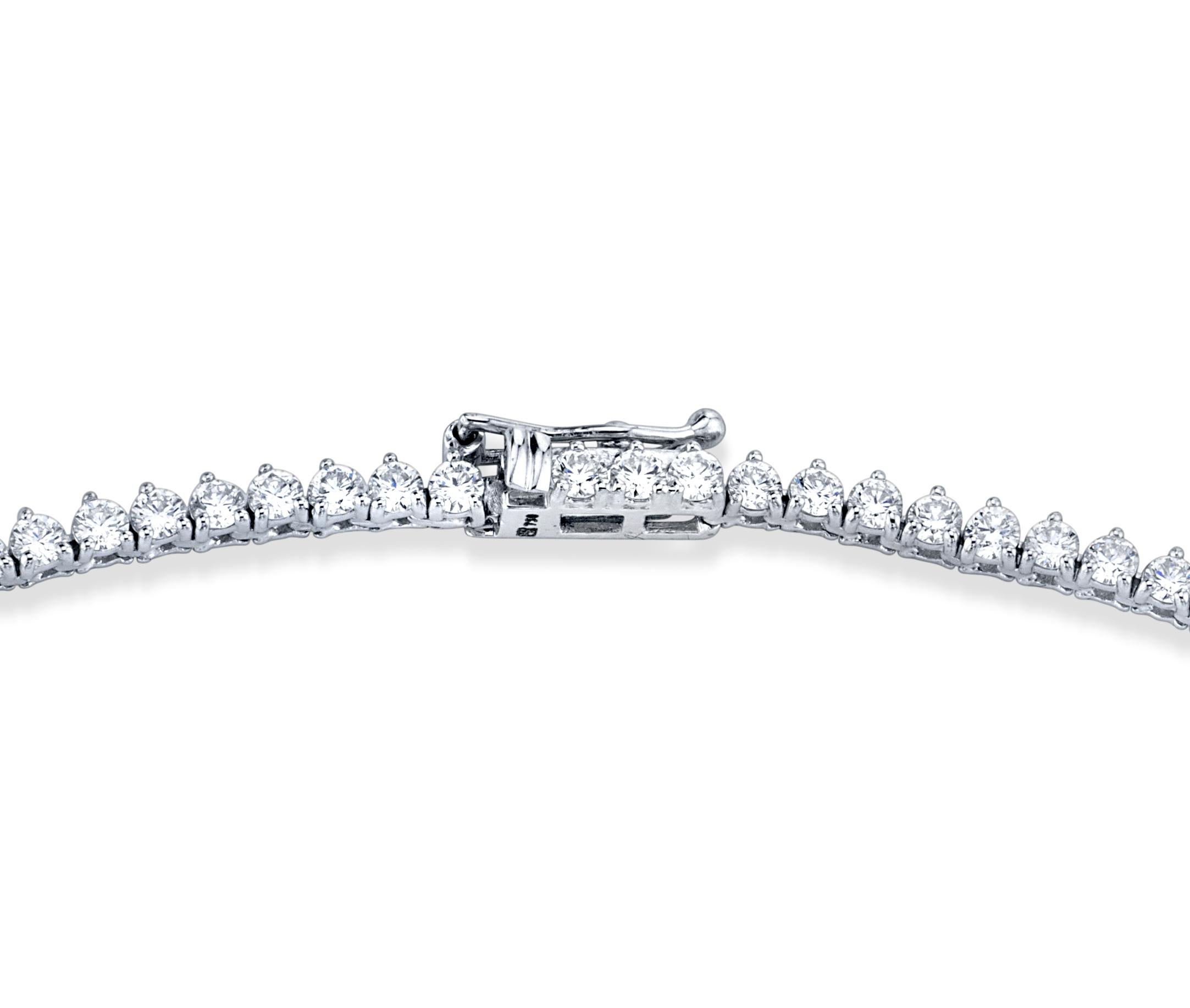 Taille ronde Collier Riviera à diamants ronds et brillants gradués en vente