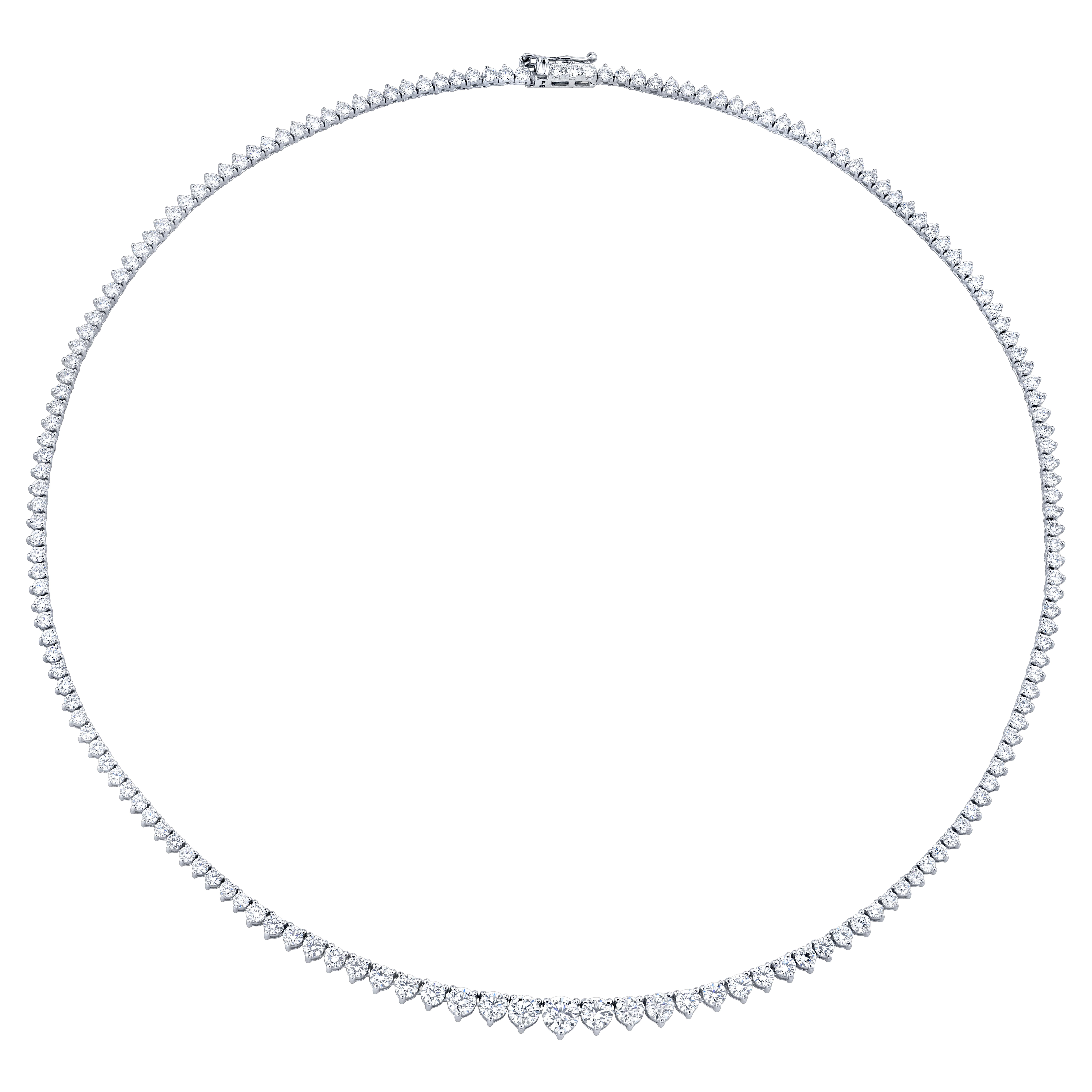 Collier Riviera à diamants ronds et brillants gradués