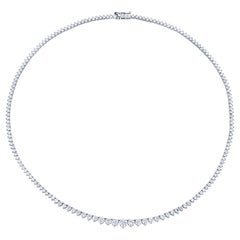 Collier Riviera à diamants ronds et brillants gradués