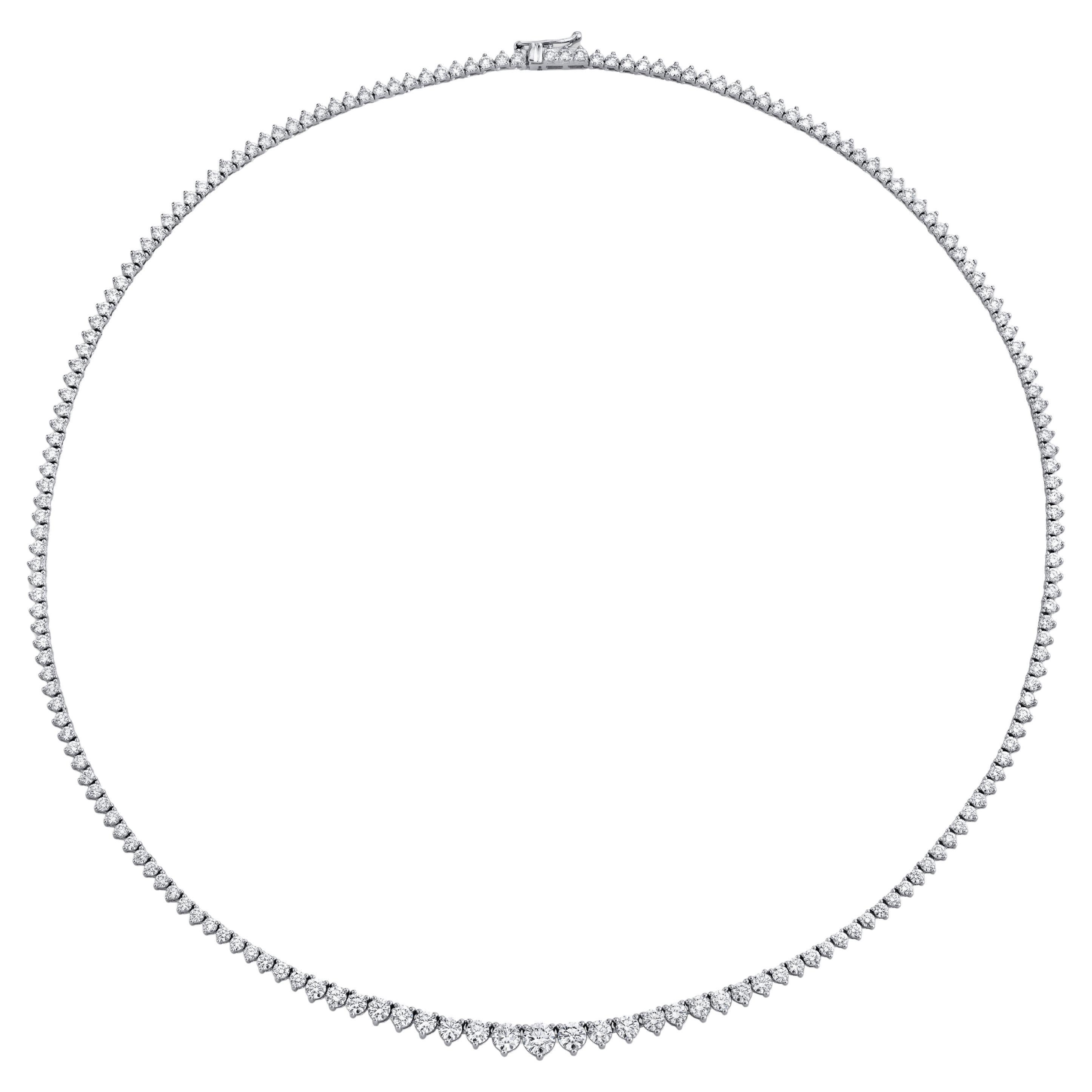 Collier Riviera à diamants ronds et brillants gradués