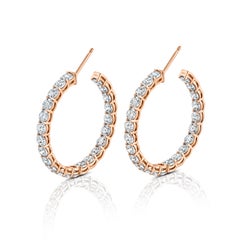 Round Brilliant Diamond Hoop Earrings