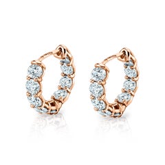 Aros Huggie Diamante Brillante Redondo