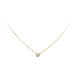 Roman Malakov 0.47 Carat Round Cut Diamond Solitaire Pendant Necklace
