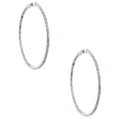 Round Brilliant Diamond Inside Out Hoop Earrings Round Brilliant Diamond Inside Out Hoop Earrings