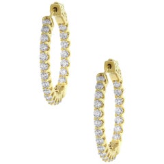 Round Brilliant Diamond Inside Out Hoops
