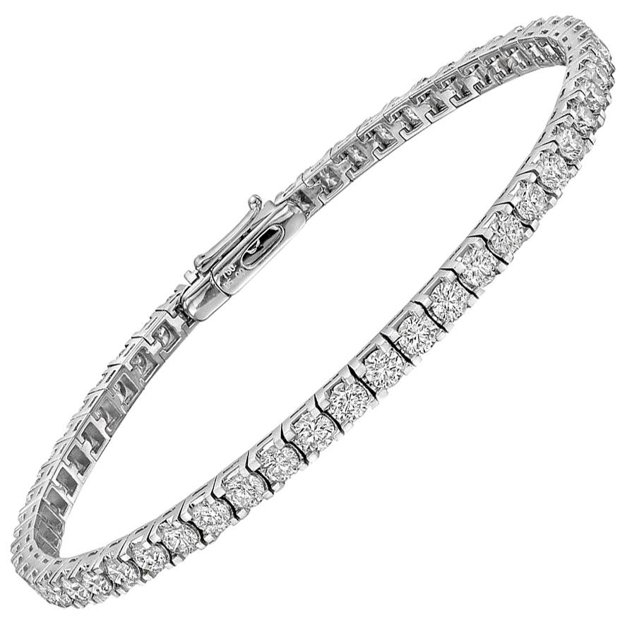 Round Brilliant Diamond Line Bracelet '5 Carat'