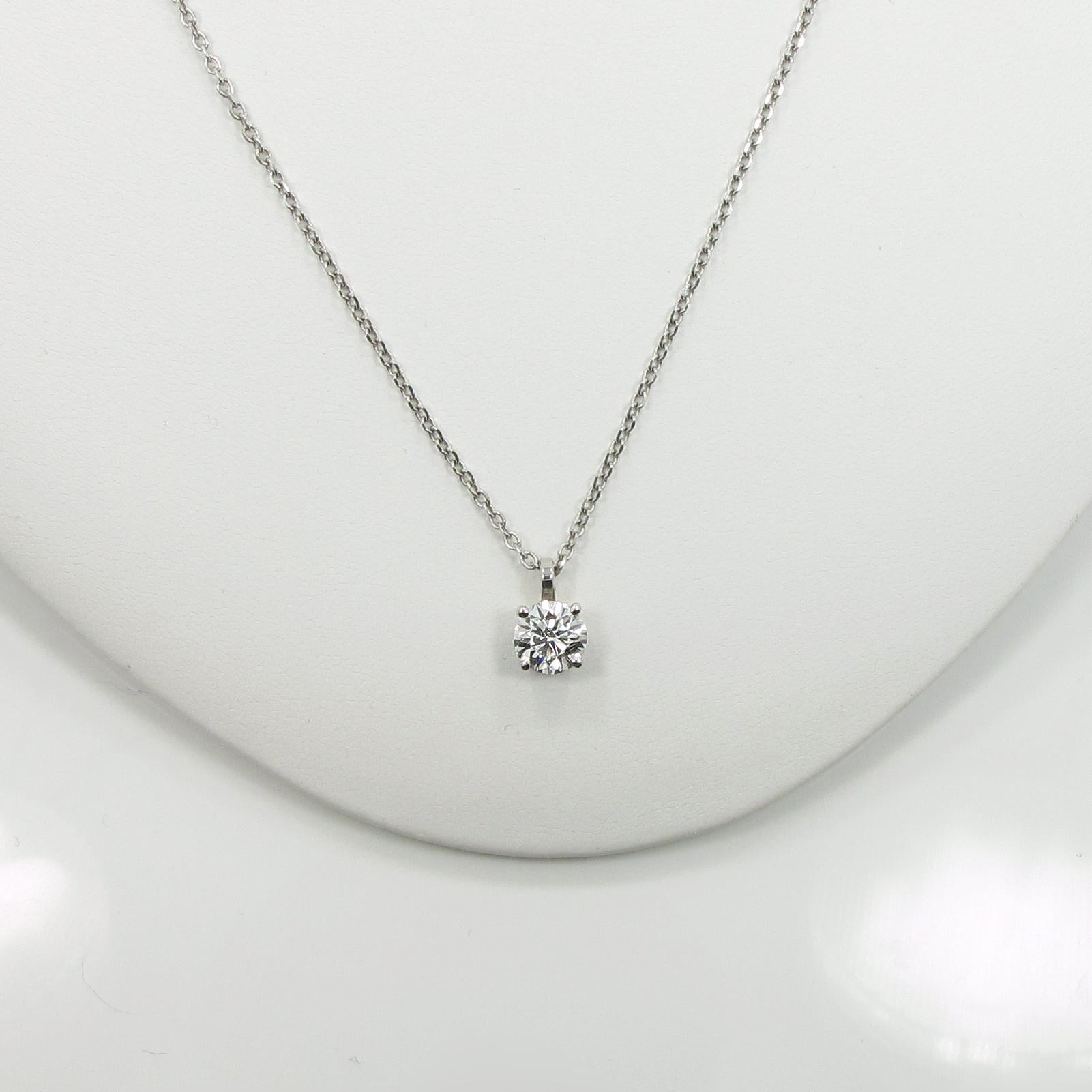 Round Brilliant Diamond Pendant Necklace For Sale 2