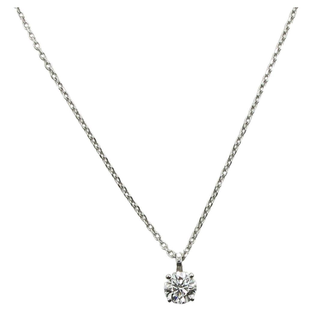 Round Brilliant Diamond Pendant Necklace For Sale