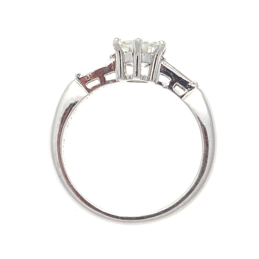 Modern Round Brilliant Diamond Platinum Engagement Ring