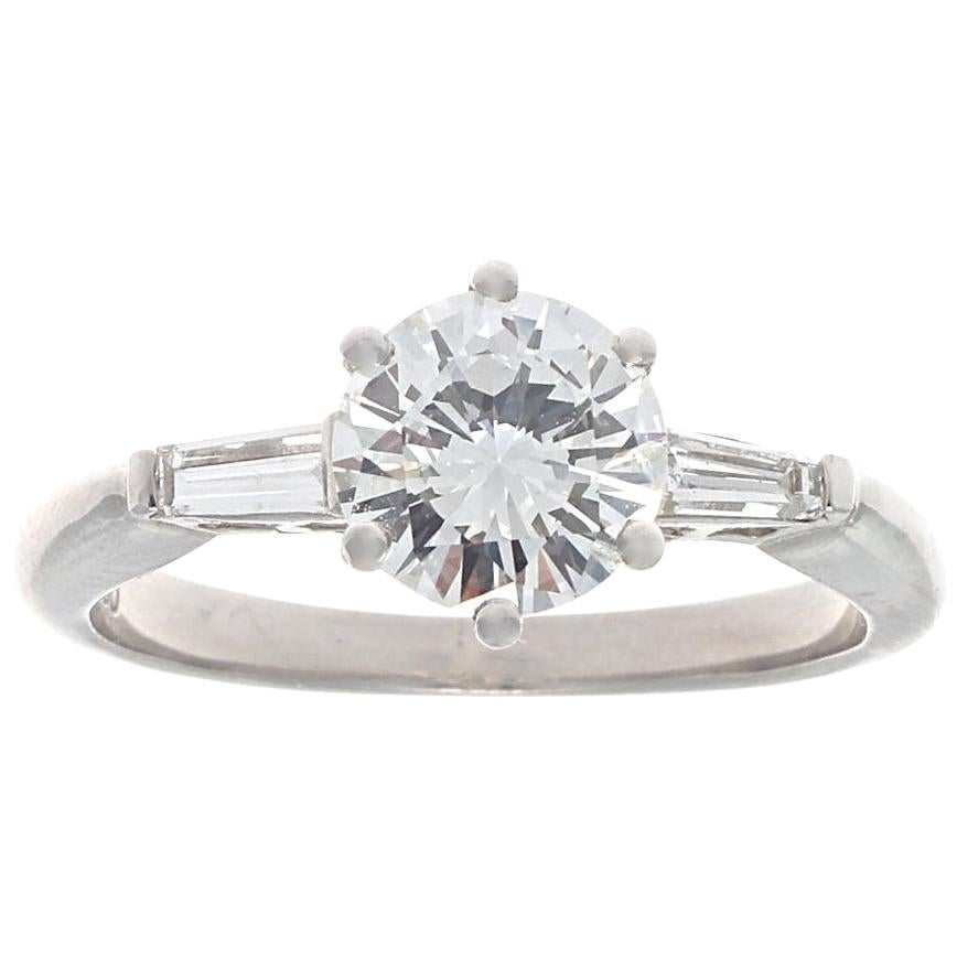 Round Brilliant Diamond Platinum Engagement Ring