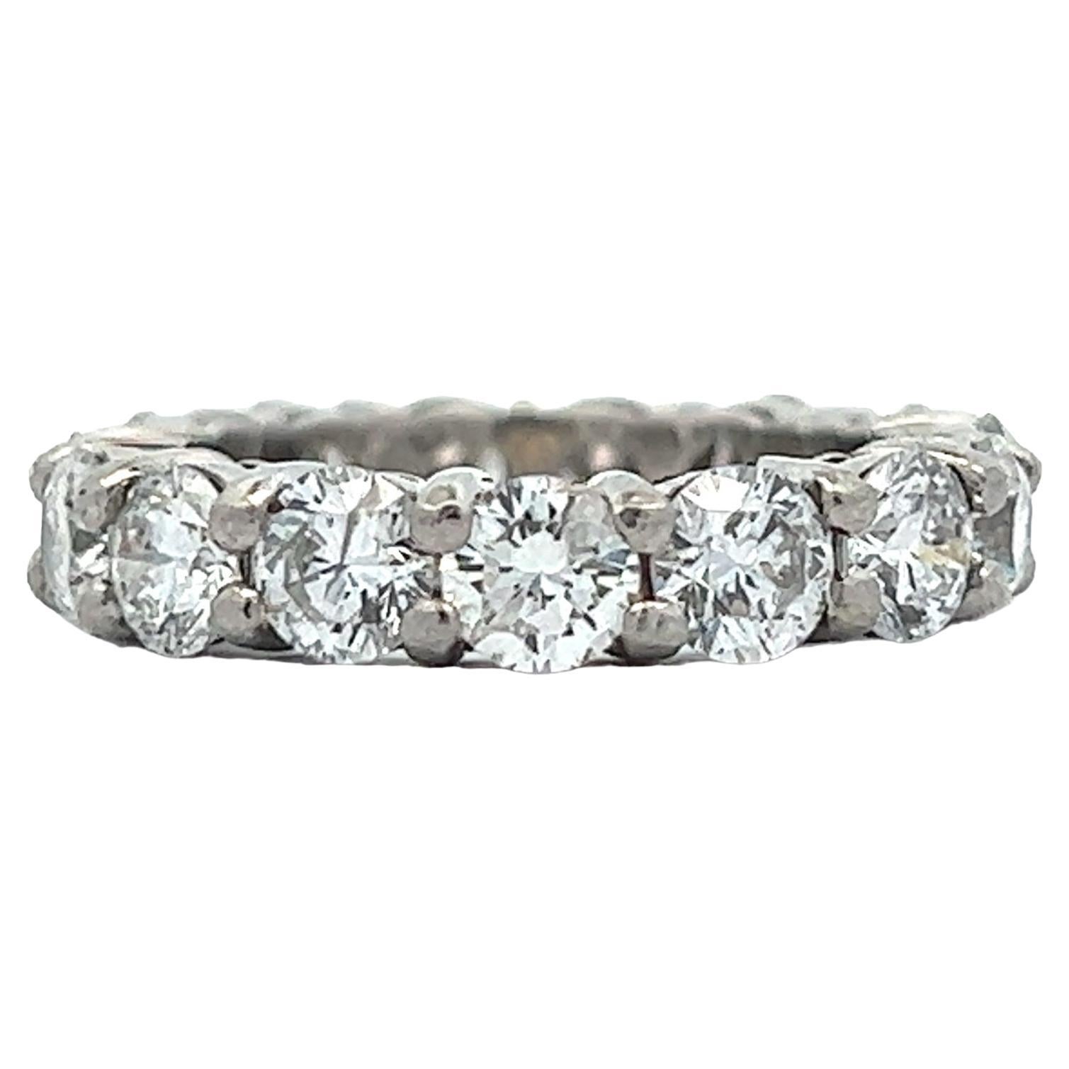 Hand made oval diamond eternity anniversary band ring at 1stDibs