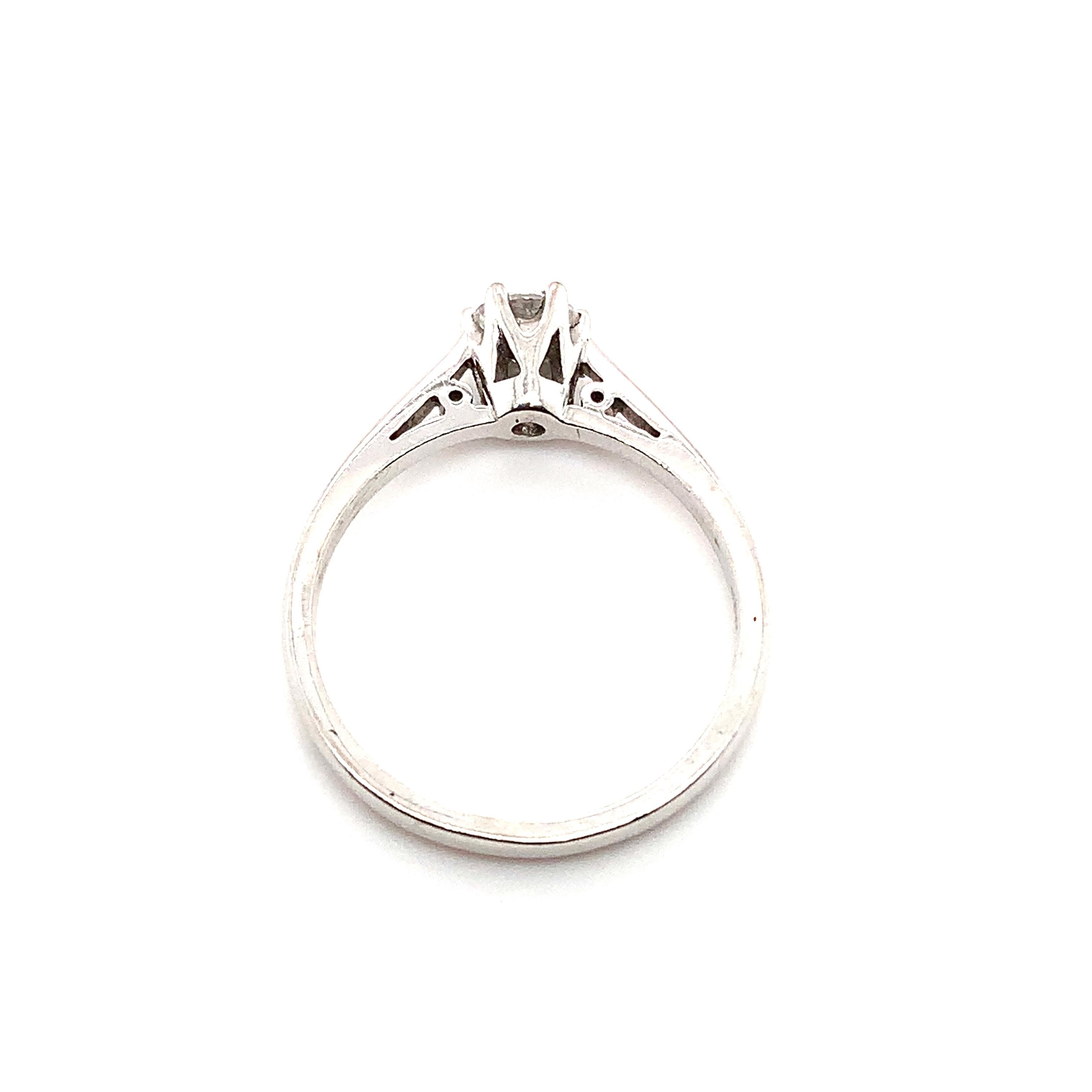 Solitär-Verlobungsring mit rundem Brillanten 18k Weißgold Damen im Angebot
