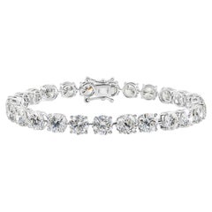 Bracciale tennis con diamanti taglio brillante rotondo da 18,55 carati, SI/H, in oro bianco 18 carati
