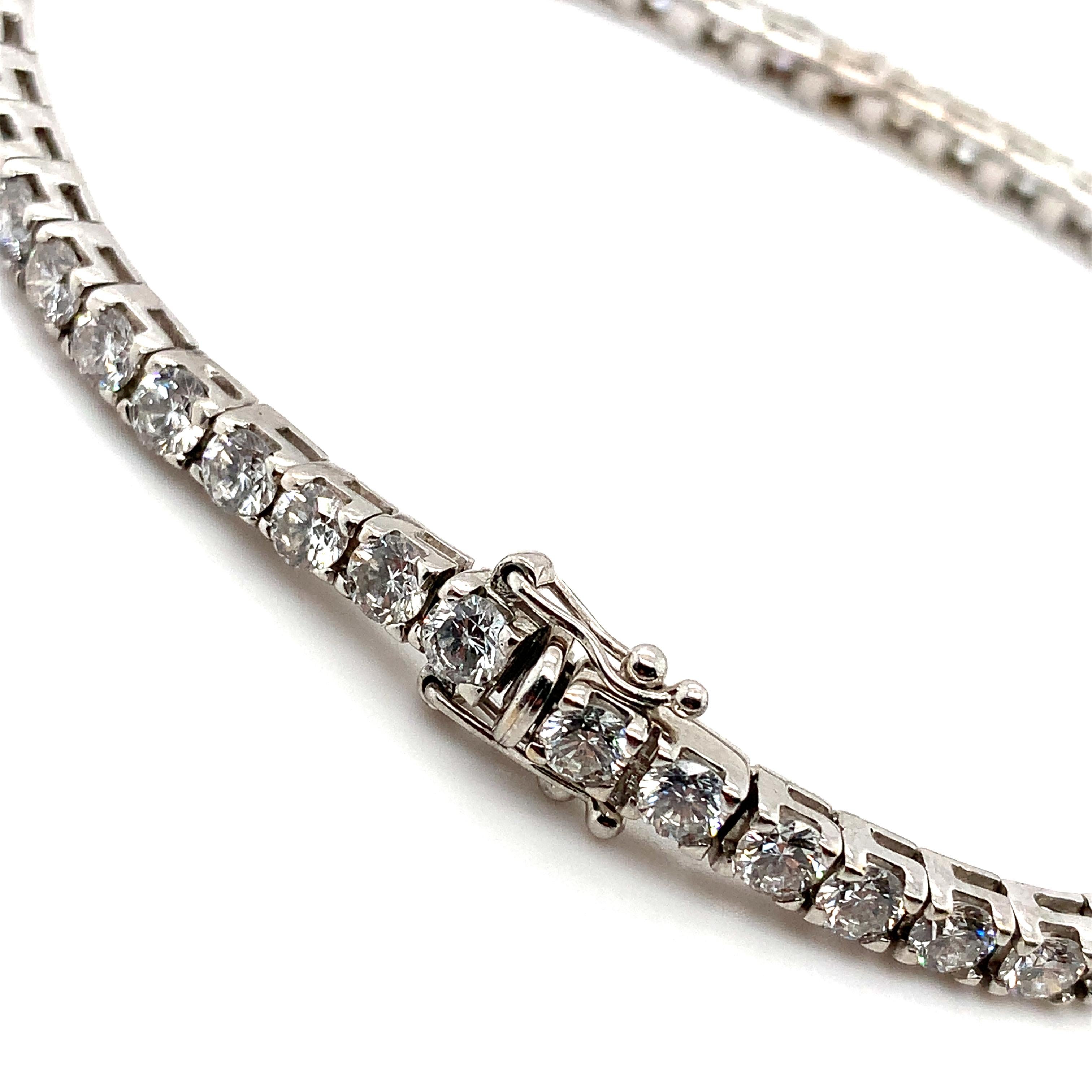 Pulsera tenis diamante brillante redondo oro blanco 18k 7,5 pulgadas en Nuevo estado para la venta en London, GB