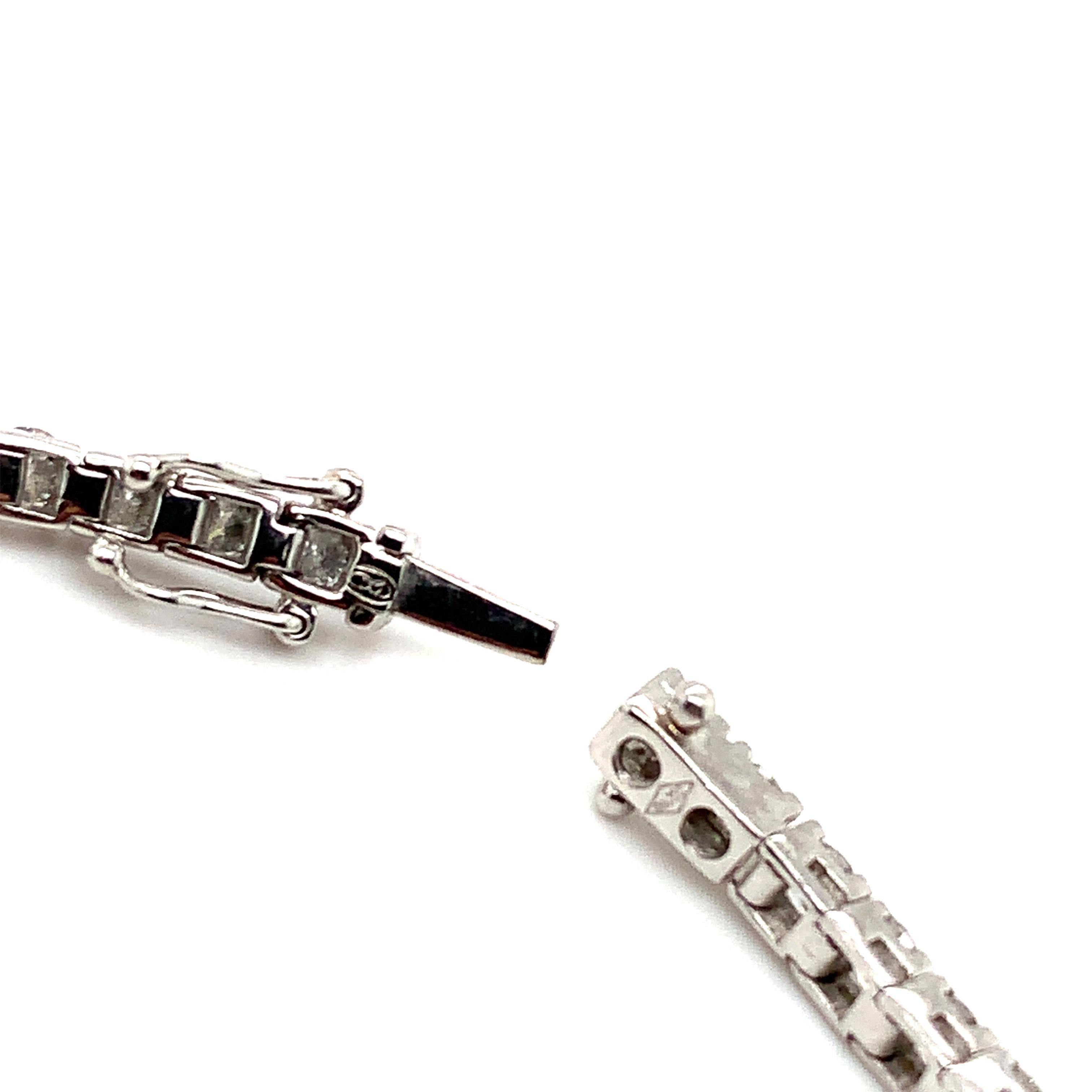 Femenino o masculino Pulsera tenis diamante brillante redondo oro blanco 18k 7,5 pulgadas en venta
