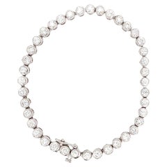Bracelet tennis en or blanc 18 carats avec diamants ronds et diamants brillants