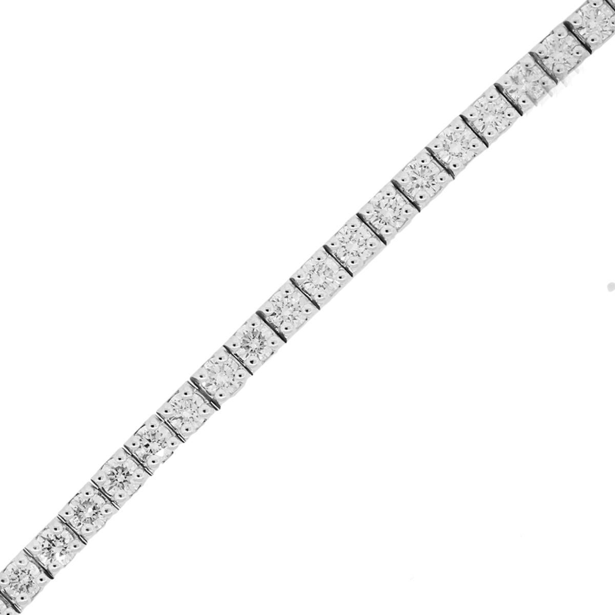 Round Brilliant Diamond Thin Tennis Bracelet For Sale (Free Shipping