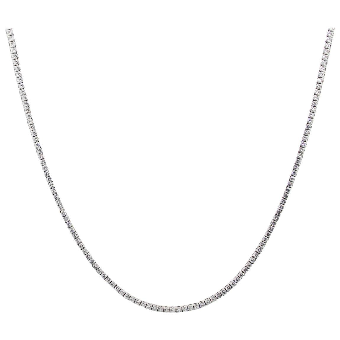 Round Brilliant Diamond Tennis Necklace